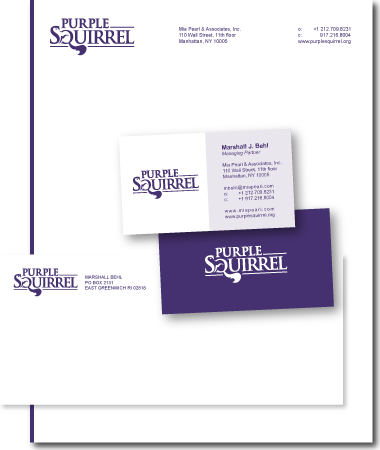 Stationery Design Purple Squirrel
