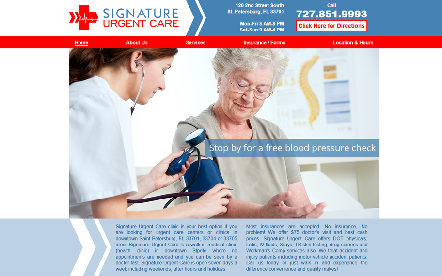 signature urgent care st petersburg